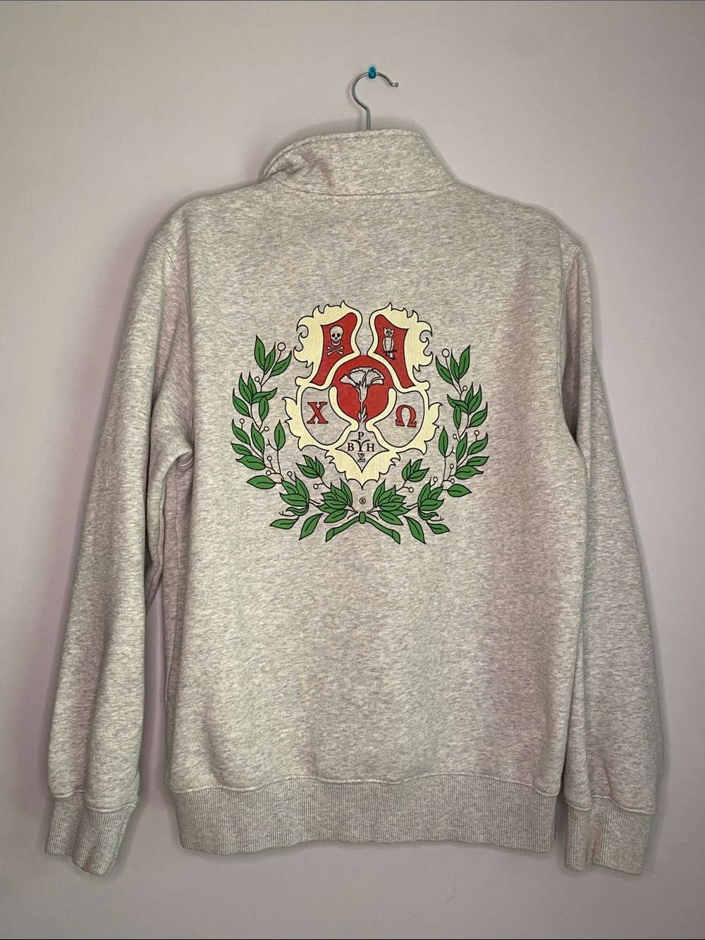 Chi Omega sweatshirt with Crest Design